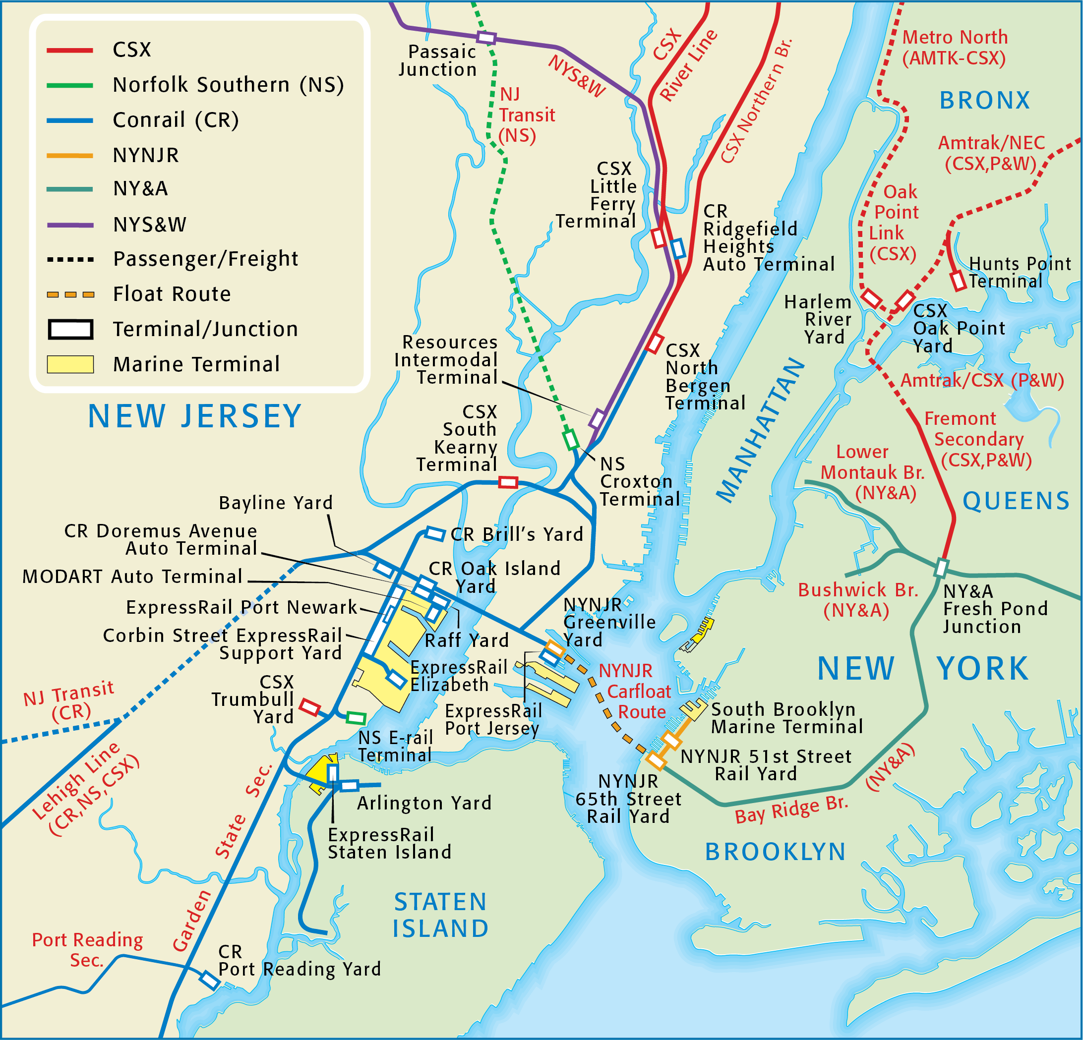 Afleiding Gymnastiek Wegenbouwproces Route Map | New York New Jersey Rail, LLC